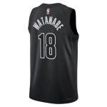 Brooklyn Nets Trikot Yuta Watanabe 18 Jordan 2022-23 Statement Edition Schwarz Swingman - Herren